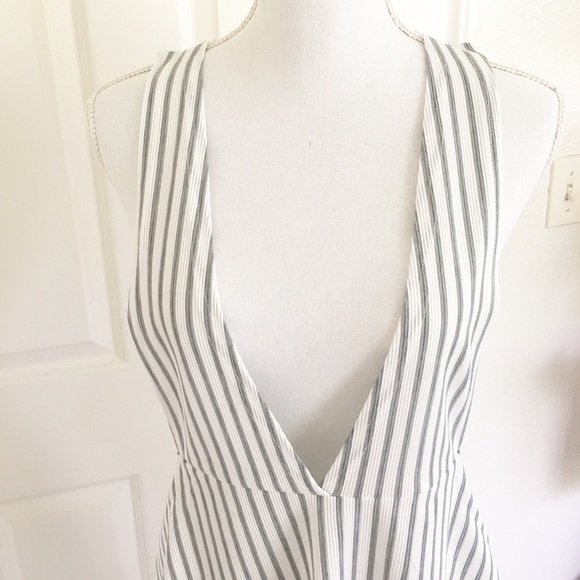 Sexy Gray Striped Mini Dress - Picture 6 of 8